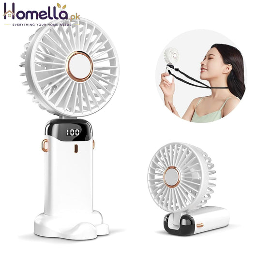 Portable Mini Fan 4-Speed USB Rechargeable with Display