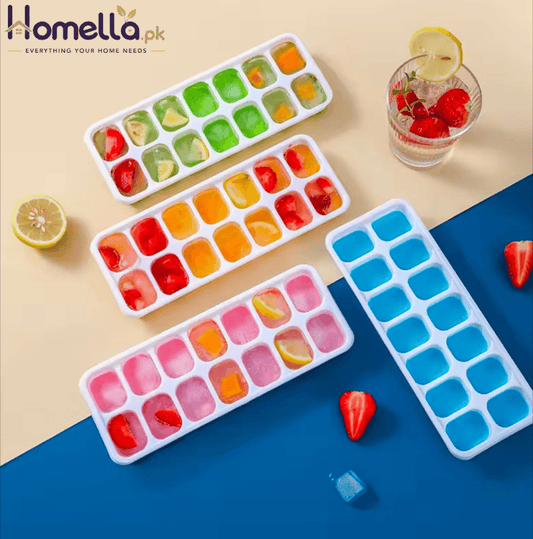 Multi-Colo PP+TPR Ice Cube Trays Reusable food-Grade Molds for Party Decor & Easy Home Storage With Leak-proof Design
