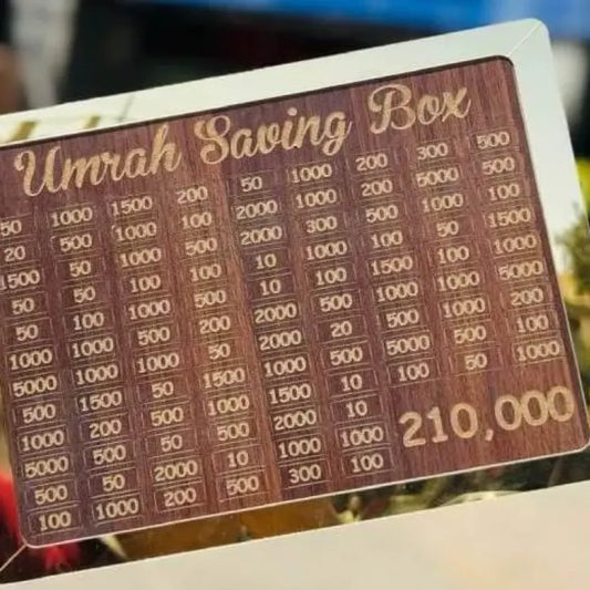 Wooden Umrah Saving Box β 280 Days Plan