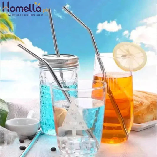 Creative Cocktail Straw Set, Stainless Steel 4 pc set