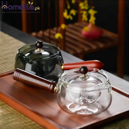 Chinese Tea Ceremony Casual Pot Small Green Orange Boiling Teapot Teapot Chinese Kung Fu Tea Set Side Handle Glass Teapot