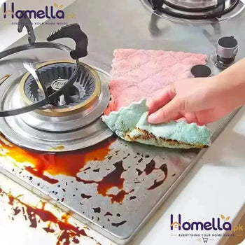 10pcs Microfiber Towel Absorbent Kitchen Cleaning Cloth Non-stick Oil Dish Towel Rags Napkins Tableware Household Cleaning