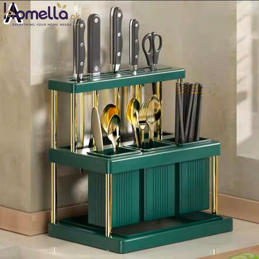Multi-Functional Kitchen Spoon Fork Chopstick Knife Organizer Saving Kitchen Utensil Organizer Rack Kitchen