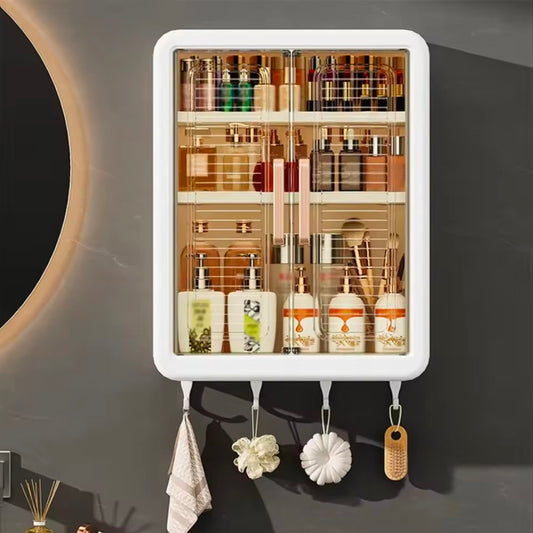 Seasoning Organizer Rack Multifunctional Spice Storage Holder No Punch Condiment Storage Cabinet with Hooks for Kitchen Bathroom