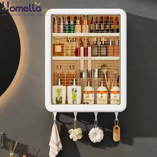Seasoning Organizer Rack Multifunctional Spice Storage Holder No Punch Condiment Storage Cabinet with Hooks for Kitchen Bathroom