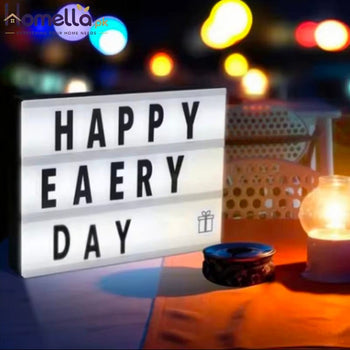 Cinema Light Box With Letters DIY Warm Light Up Letter Box With 96 Lettering Sticker For Room Decoration