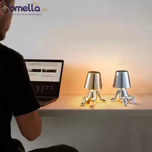 Little Golden Man Table Lamp Living Room Bedside Children's Room Art Decor Night Light Creative Coffee Shop Bar Desk Lamps