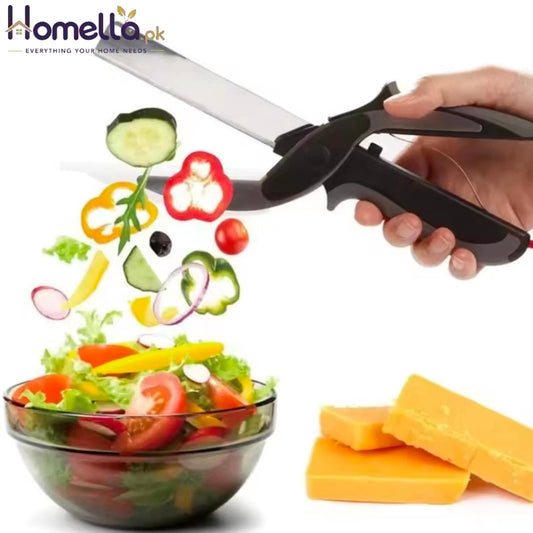 Premium Chop Scissors Cutting Board Scissors Vegetable Easy Cutter Multifunction Separable Kitchen Scissors with Knife Sharpener