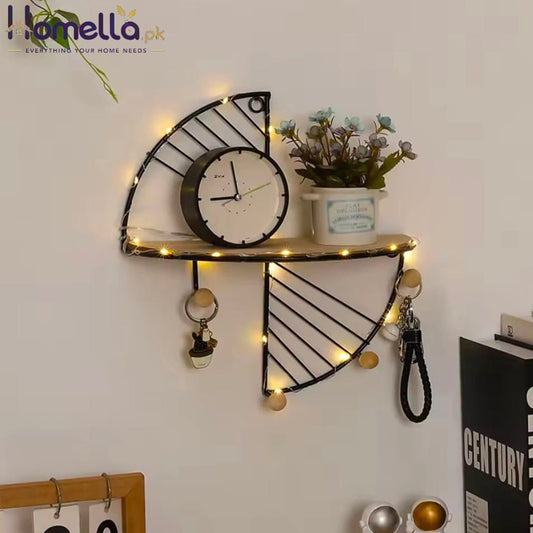 Modern Minimalist Creative Semi-Circular Rectangular Wall Shelf Living Room Office Color Wrought Iron Storage