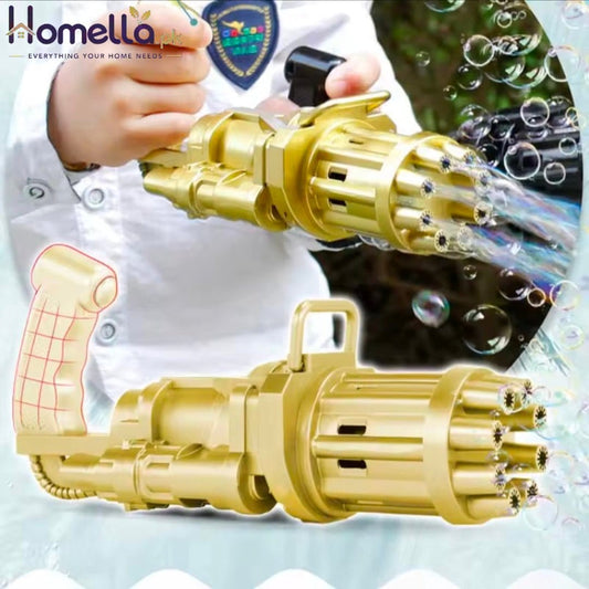 10 Hole Automatic Gatling Bubble Machine Electric Blower Soap Water Maker Gun for Children Summer Beach Outdoor Kids Toys