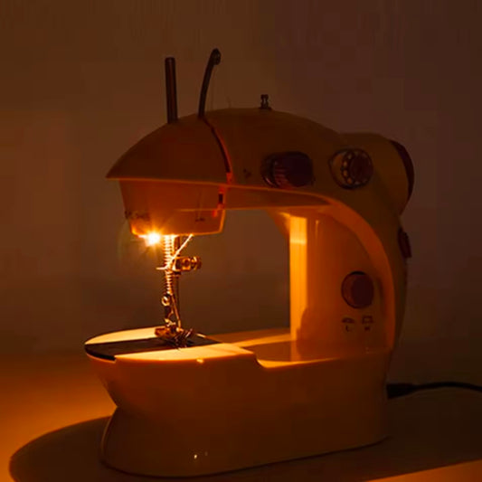Household Sewing Machine Portable Electric Sewing Machines with Light and Speed Control for Beginner DIY Home Sewing Accessories