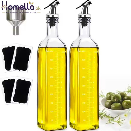 Transparent Glass Olive Oil Bottle Leakproof Kitchen Seasoning Soy Vinegar Square Glass Bottle Kitchen Supplies New Dropshipping