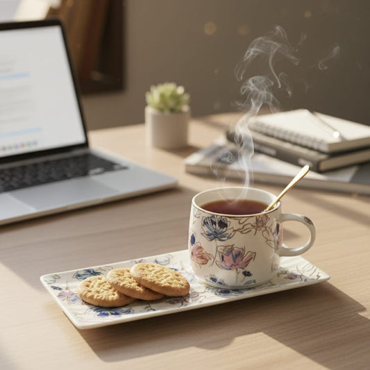 Porcelain Coffee Cup Spoon & Saucer