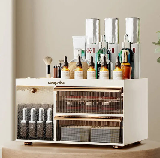 7 Area Cosmetics Separate Storage Box High-end Desktop Storage Rack Dressing Desktop Style Skincare Drawer style Storage Cabinet