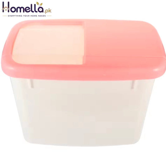 10kg Sealed Rice Storage Box Thickened Plastic Grain Bucket Moisture-Proof Insect-Proof Food Safe Container Pink