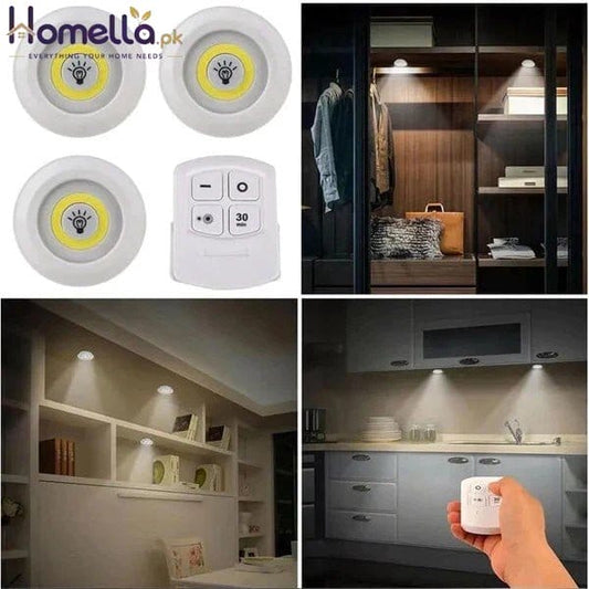 Remote Control Mini Light LED Under Cabinet Light Wireless Remote Control Dimmable Wardrobe Home Bedroom Kitchen Closet Light