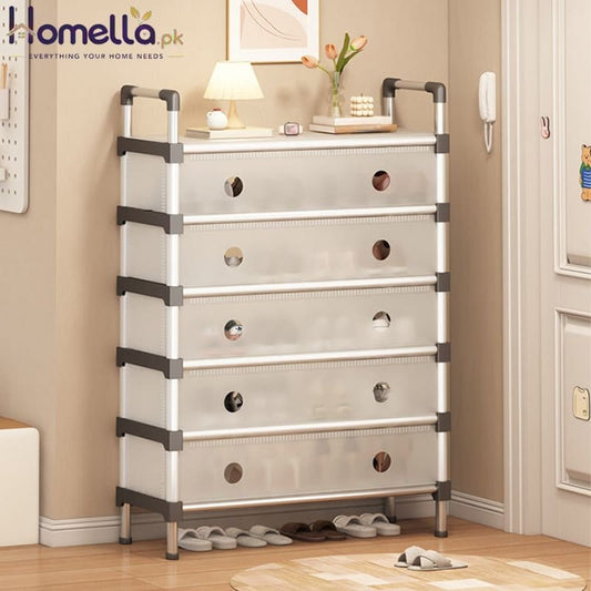 Simple Multilayer Shoes Rack Assemble Space-Saving Shoe Cabinet with Dustproof Diaphragm Home Organizer Storage Stand