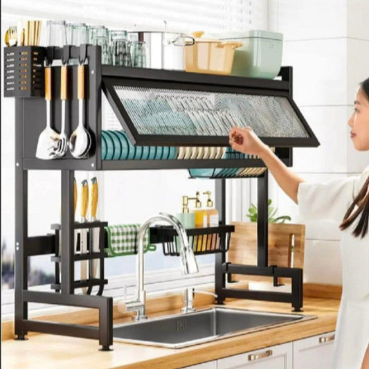 Wow Dish Draining Racks Wine Glass Holder Utensils Holder With Hooks Dish Drainers for Kitchen counter 95 cm