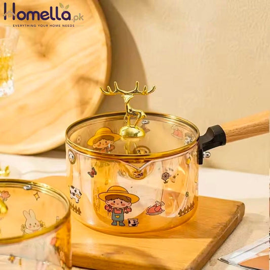 Thermal Power Furnace Heating Milk Pot High Boron Silicon High-temperature Resistant Glass Bowl Household Cooking Pot