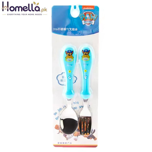 OPP Bag Genuine PAW Patrol 2pcs Cartoon Kids Spoon Fork Set Dessert CHASE SKYE Baby Gadgets Feed Kid Children's Cutlery Toy Doll