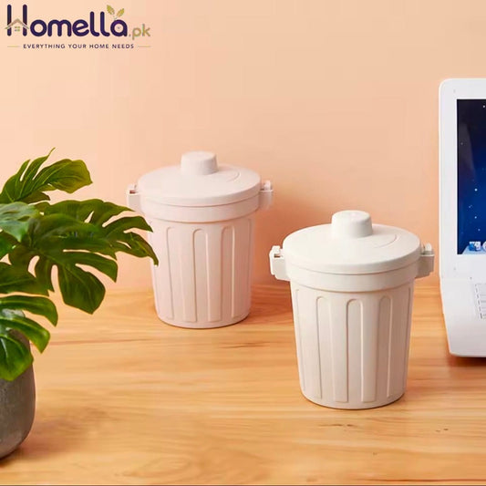 Desk Trash Can Plastic Small Multi-Use Storage Pen Hander Makeup Brush Organizer for Coffee Bedroom Desktop