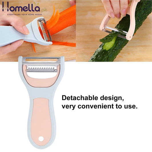 2 In Multifunctional Vegetable Fruit Slicer Julienner Non- Slip Handle Dishwasher Safe Hook Design Kitchen Tool