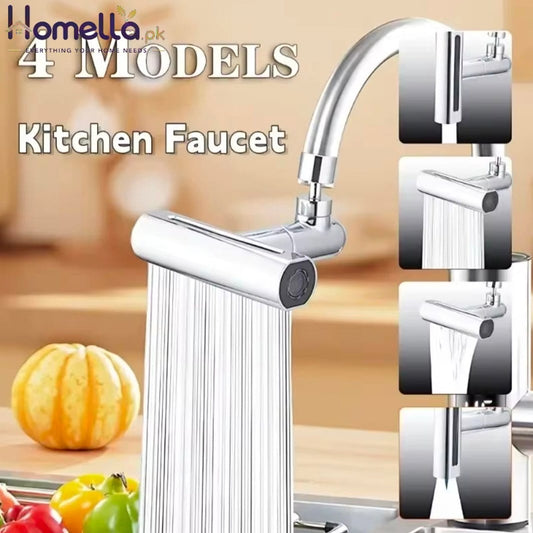 1 Piece 4 in 1 Kitchen Sink Faucet with Universal Swivel Shower Head, Splash Proof 360 Degree Rotation