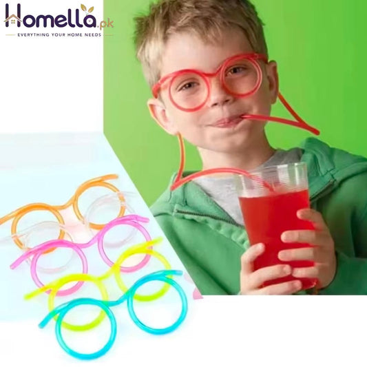 Straw Glasses Funny Soft PVC Glasses Flexible Drinking Straws Kids Party Supplies Bar Supplies Creativity Toy Kids Gift