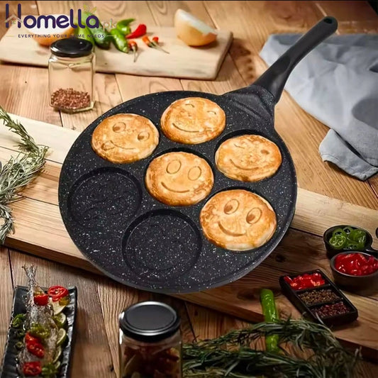 Lmetjma Smiley Face Pancakes Pan 100% Non Stick Griddle Pancake Maker With 7 unique Faces for Breakfast Magic Jt196