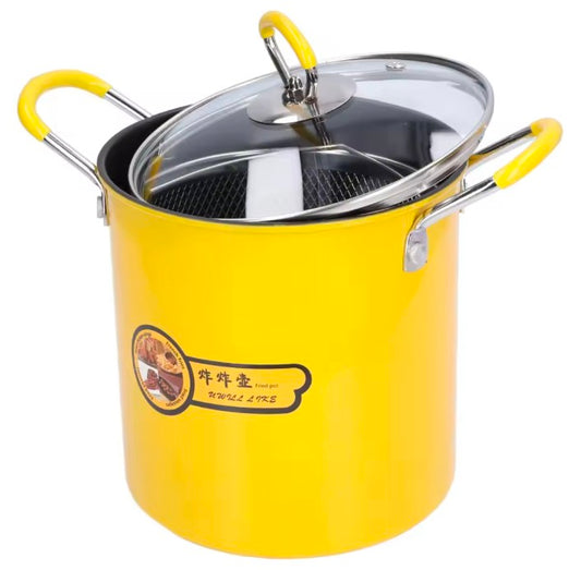 3L Mini Fryer Pot Stainless Steel Japanese Frying Pot With Oil Filter Rack Lip for Home Kitchen Fryer Pot Frying Pan