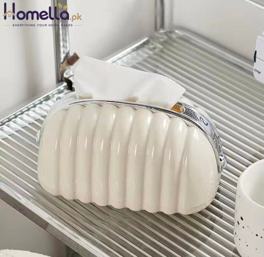 Simple irregular Cloud Shape Tissue Box with Spring Home Living Room Light Luxury Shell Napkin Box Holder Container