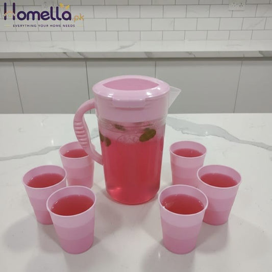 Plastic Jug & Glass Set Of 6 Pieces, Korean Jug Set Of 300 ML, Best Quality
