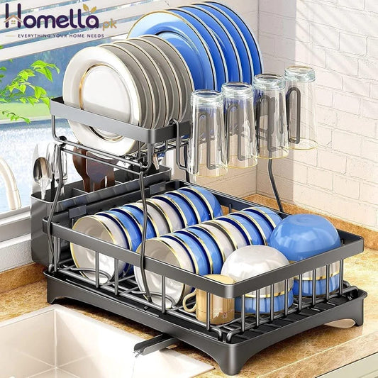 Dish Rack with Drip Tray – Efficient Kitchen Cutlery Organizer