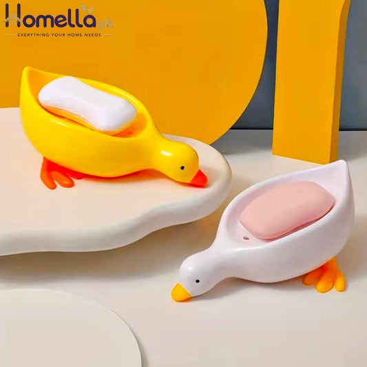 Duck Shape Soap Box Cartoon Soap Dish Drainable Storage Holder Soap Container Storage Dish Household Bathroom Accessories