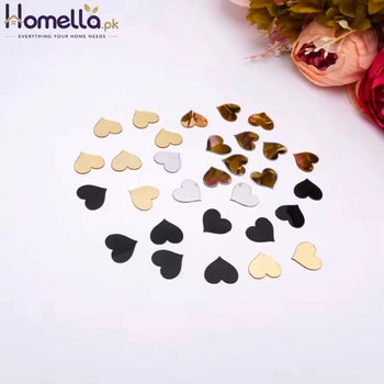 50pcs 5cm Heart Shape 3cm Acrylic Mirror Sticker DIY Festival Gift Accessorie Birthday Wedding Party Decor 6cm Gold Mirror Tags