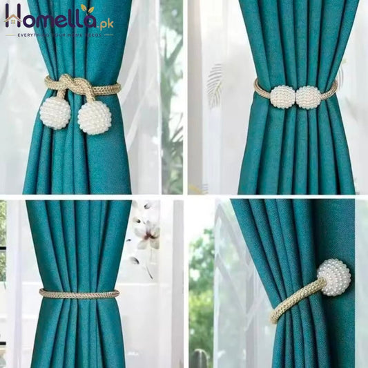 1/2Pcs Pearl Magnetic Curtain Clip Curtain Holders Tie Back Curtain Decor Accessories