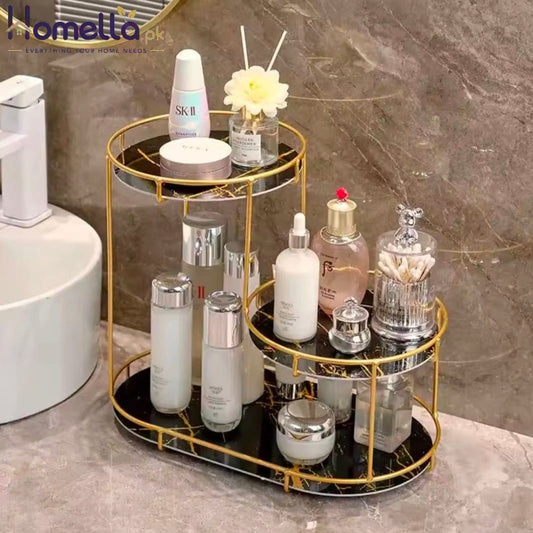 Luxury Iron Art Uv Board Cosmetics Storage Rack Makeup Organizer Dressing Table Shelf Bathroom Iron Bird Cage Hodler