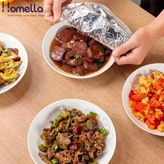 Reusable Aluminum Foil Lid Food Grade Heat Insulated Bowl Cover for Fruits Meals Dustproof Insect-Proof KeepsFood Warm and Fresh (pack of 10)