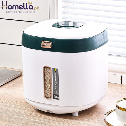 Moisture Proof Insect Proof Rice Box 10KG Grain Sealed Jar Kitchen Container Bucket Storage Pet Dog Food Box with Bullet Lid