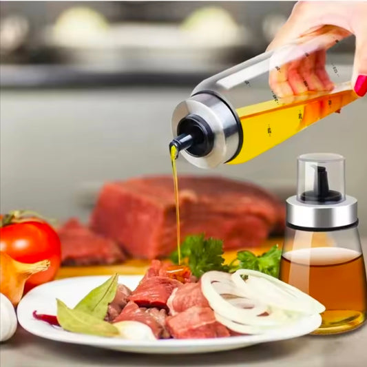 Glass Oil Bottle Oil Bottle Dispenser High Borosilicate Glass Sauce Bottle Jar Vinegar Pot Leak-Proof Seasoning Kitchen Gadgets