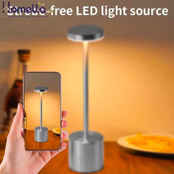Classic Table Lamp USB Rechargeable Night Light Stepless Dimming Touch Desk Lamp 3 Colors Bedside Lamp Bar Hotel Decoration