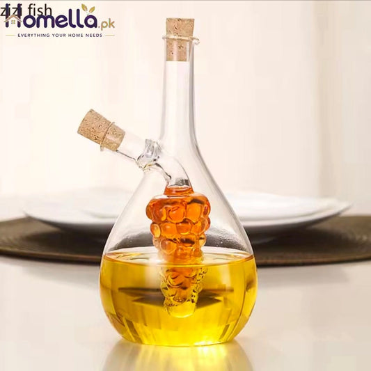 Olive Oil And Vinegar Dispenser Double Pourer Spout Stoppers Transparent Soy Sauce Dispenser 2 in 1 Glass Oil Battle for Kitchen