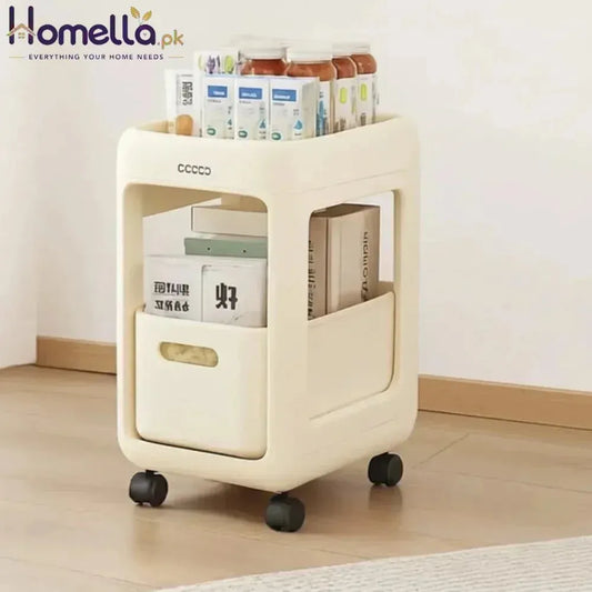 Storage Rack Station Artifact Desktop Storage Cabinet With Wheels Movable Bookshelf Trolley Storage Bag