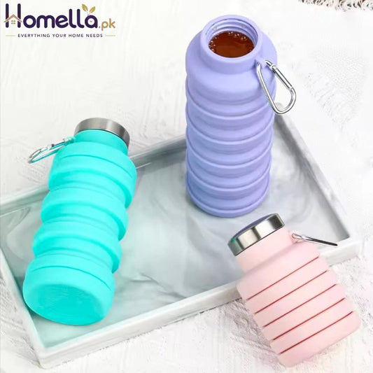 New Portable Silicone Water Bottle Retractable Folding Coffee Battle Cups E Outdoor Travel Tools Collapsible Sport Bottles
