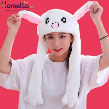 Cute Caps Plush Embroidery Women Hat Gift For Kids Children Girls Boy Wrap Warm Dancing Rabbit Ear Hat