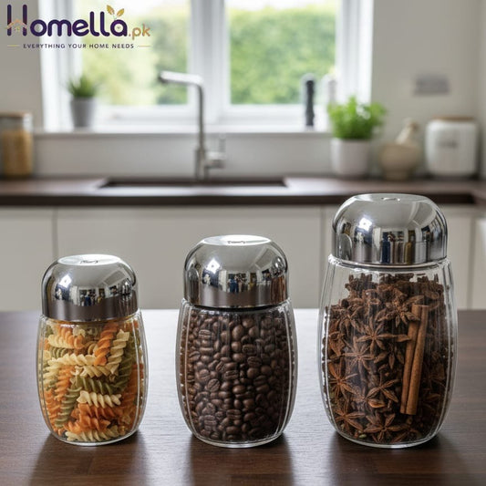 Gold Plastic Jar by Happy Crown – Multi-Purpose Storage Container