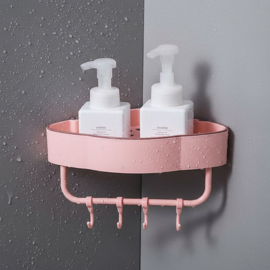 Bathroom Corner Shelf Without Drilling Origanizer Toilet Shampoo Gal Storage Basket Decoratioe Shower Rack Holder Accessories