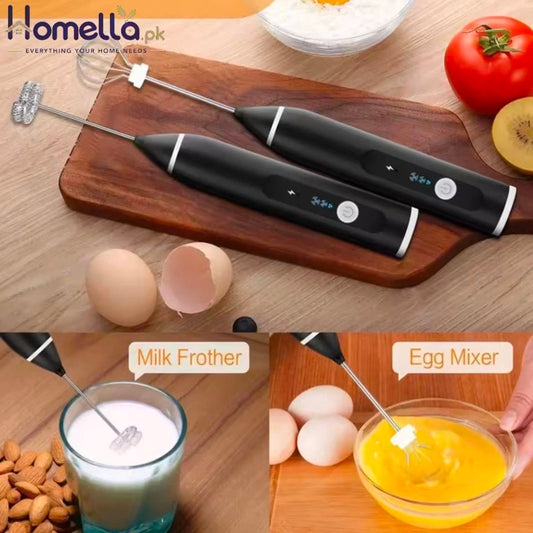 USB Electrical Milk Frothers Electric Handheld Blender with Mini Coffee Maker Whisk Mixer for Coffee Cappuccino Cream Foamer