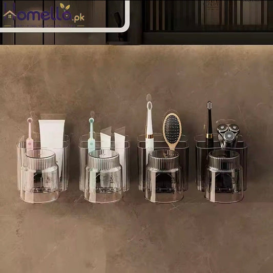 Toothbrush Holder With Mounted Toothbrush Rack bathroom Organizer Multifunctional Toothpaste Toothbrush