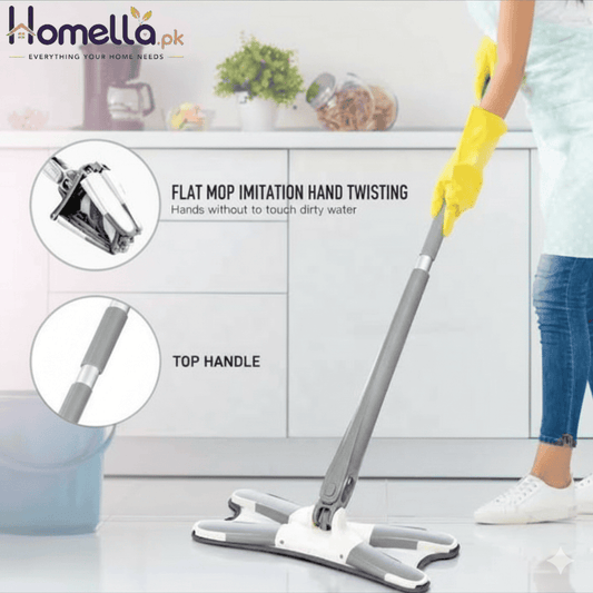 New X-Type Lazy Mop No Hand Wash Flat Floor Mop Home Use Extended Large Size Floor Cleaning Tool Easy to Use Household Supplies